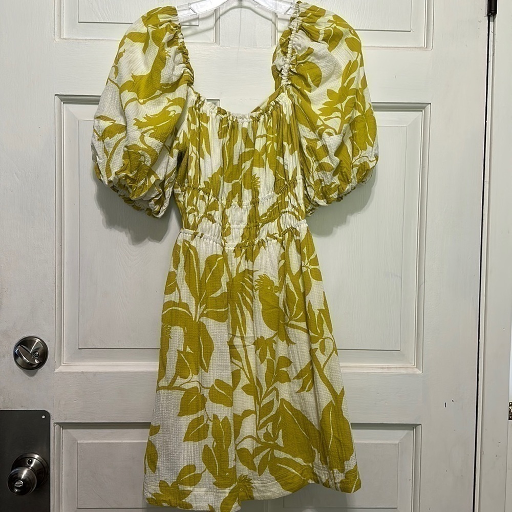 Maeve by Anthropologie Wome’s Puff Sleeves Feliciana Tropical Print Mini Dress S - Picture 4 of 9